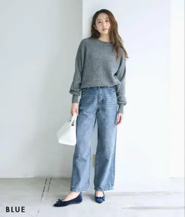 베이스먼트 온라인 스트레이트 배기 데님 팬츠 S