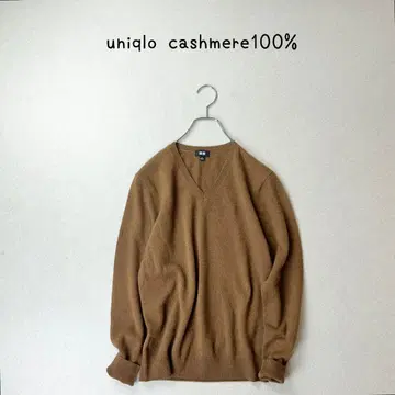 UNIQLO 남성용 캐시미어 100% 니트 스웨터 V넥