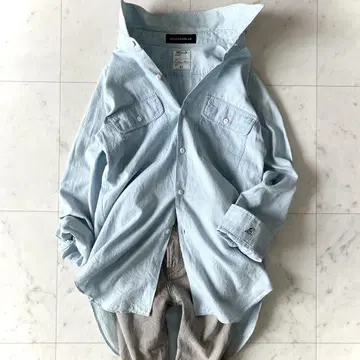 새상품급 매디슨 블루 마담 워크 셔츠 샴브레이 라이트 블루 01
