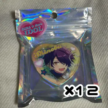 센고쿠 시노부 GIRA 데코 하트 캔뱃지 세트