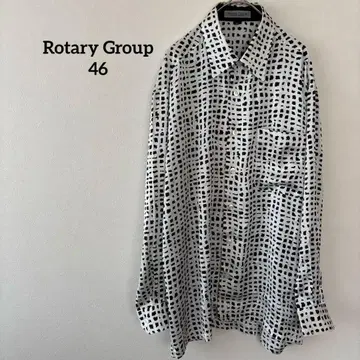 로터리 그룹 올 패턴 셔츠 화이트 블랙 46 사이즈