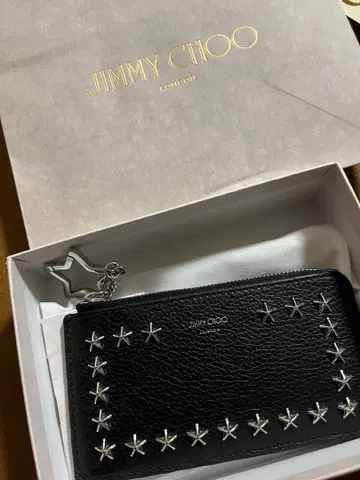 JIMMY CHOO 블랙 가죽 카드 케이스