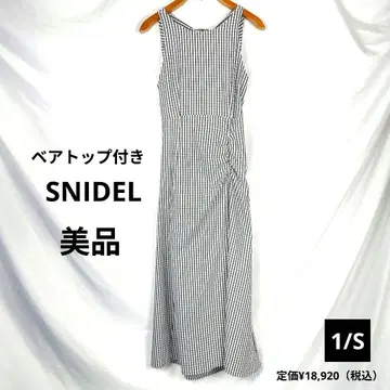 새상품급 SNIDEL 깅엄 체크 원피스 세트 S 1