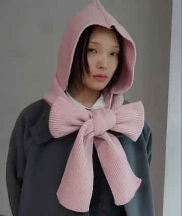 fekete 라메 후디 머플러 핑크