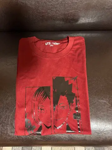 유니클로 UT 하이큐!! 네코마 T셔츠 레드 XL