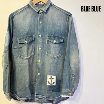 BLUE BLUE 데님 셔츠 패치워크