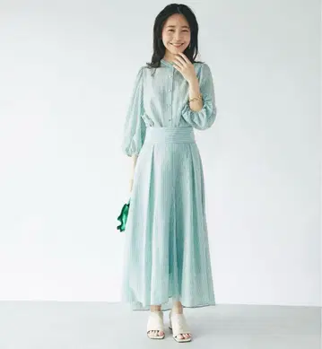 라 부티크 봉봉 스트라이프 머메이드 맥시 스커트 38
