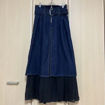 CIAOPANIC TYPY 데님 쉬폰 롱 스커트