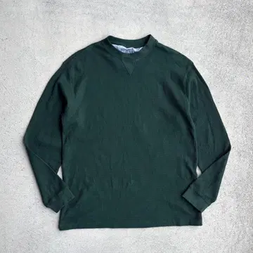 00s 구제 의류 써멀 롱T 무지 아웃도어 L 녹색 그린