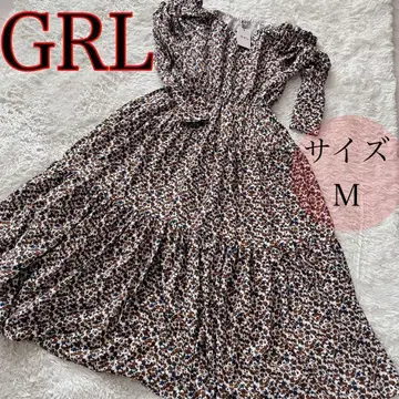 [ 택 포함 미착용 ] GRL 긴팔 롱 원피스 티어드 퍼프 슬리브