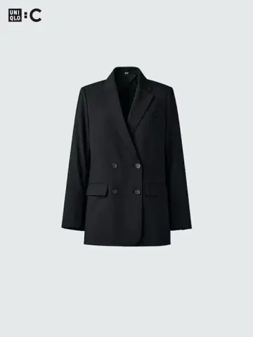 [ UNIQLO ] 칸도 더블 자켓 릴랙스 핏 M 블랙