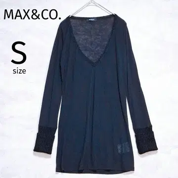 [ 맥스앤코 ] MAX&CO. 티셔츠 V넥 소매끝 니트 블랙 S