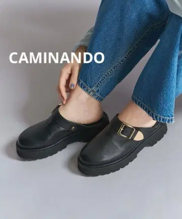 새상품! CAMINANDO 카미난도 버클 달린 크로그 뮬 25cm