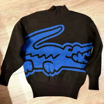 Lacoste 로고 니트 스웨터 34 블랙/파랑