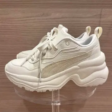 푸마 시리아 웨지 화이트 스니커즈 푸마 통굽