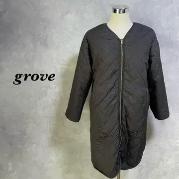 grove 퀼팅 코트 리버서블 2way 보아 블랙 3336