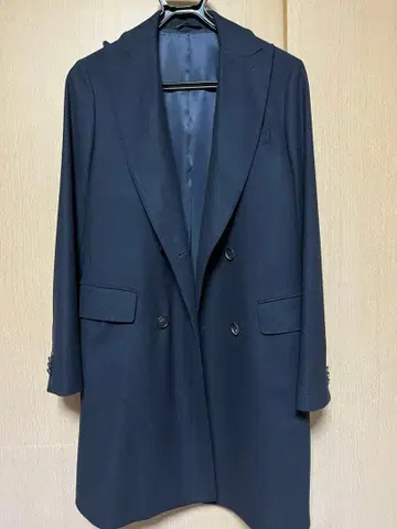 BARNEYS NEWYORK 네이비 더블 브레스트 체스터 코트 미사용품