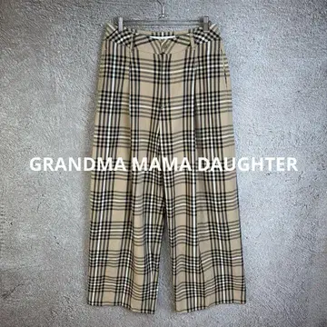 GRANDMA MAMA DAUGHTER 체크 무늬 와이드 팬츠