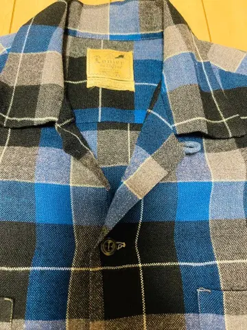 빈티지 고배색 상태 좋음 50s 60s 울 셔츠 옴브레 체크