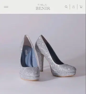 [ BENIR ] 12cm 글리터 클로즈투 펌프스 실버