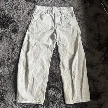 GU 라이트 그레이 와이드 데님 팬츠 33