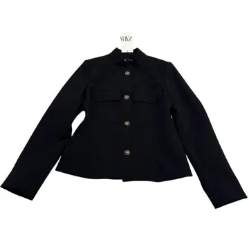 새상품 ZARA 노카라 자켓 골드 버튼 M