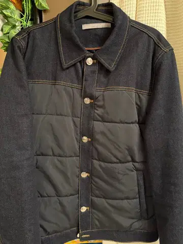ZARA G MENS 다크 블루/블랙 충전솜 데님 자켓