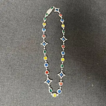 glitter 컬러풀 지르코니아 목걸이 45cm 부속 파우치 포함