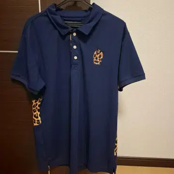 러셀노 피케 셔츠 네이비 레오파드 지라프
