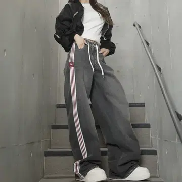 Darich 리메이크라이크 와이드 데님 팬츠 BLK S
