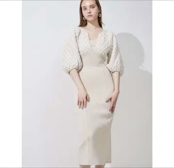 [ MERCURYDUO ] 퀼팅 자카드 니트 원피스 S 사이즈