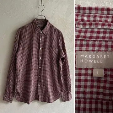새상품급 MARGARET HOWELL 깅엄 체크 셔츠 MHL.