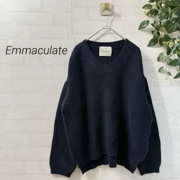 [ Emmaculate ] V넥  니트 스웨터 네이비 컬러