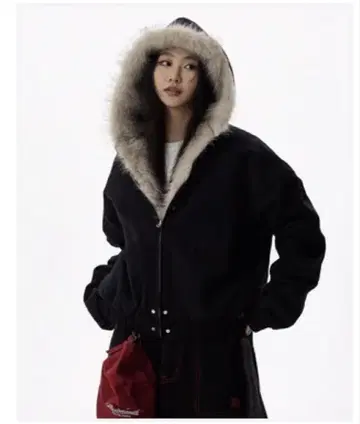 Fur Hooded Zip Jacket HGX0022 블랙 XL