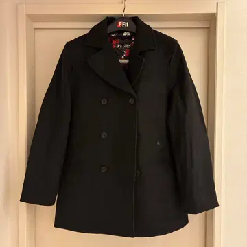 Volcom 블랙 울 피코트 더블 버튼