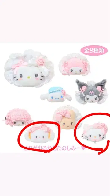 산리오 화이트 프릴 헤어핀 2개 세트 코기뮨 챠미키티