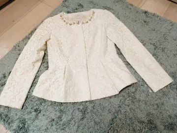 [ 새상품급 ] 노카라 자켓 레이스 페플럼