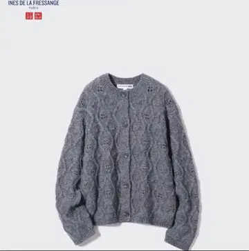 유니클로 이네스 포인트 엘 크루넥 가디건