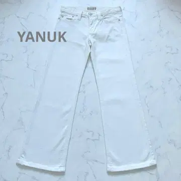 새상품급 YANUK 야누크 와이드 스트레이트 데님 화이트 24 일본제
