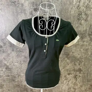 LACOSTE 라코스테 피케 셔츠 로고 원포인트 바이컬러 블랙(40)