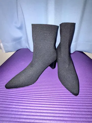 GU/다크 그레이 스틸레토 부츠 힐 8cm