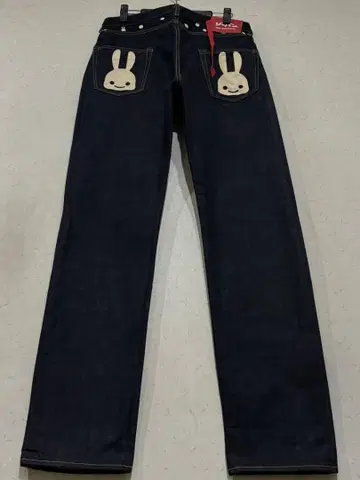 CUNE 큔 TB07FN06 2연 토끼 데님 팬츠 미직 다크 네이비