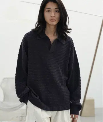 MELANGE SKIPPER KNIT POLO
