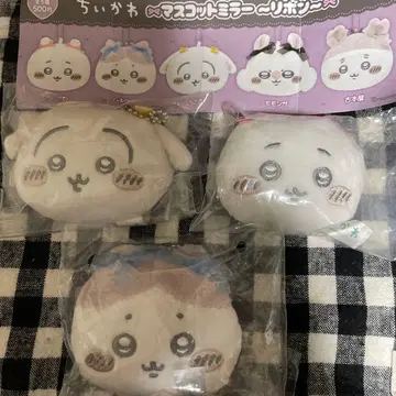 치이카와 마스코트 거울 ~리본~ 치이카와 하치와레 토끼 3개