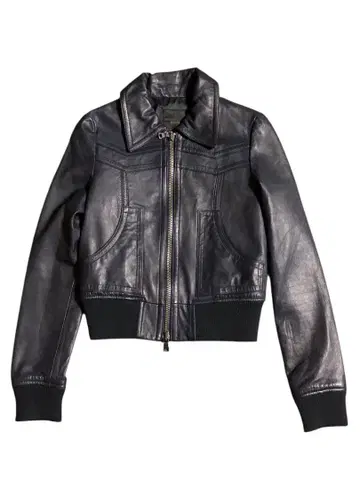 00s Moussy 가죽 블루종 사이즈 1 시어링 가죽 숏 기장