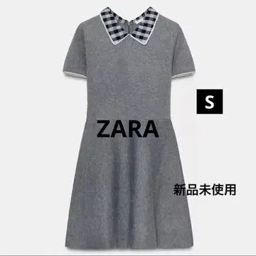 미사용 새상품 ZARA 니트 반팔 원피스 그레이 S 사이즈