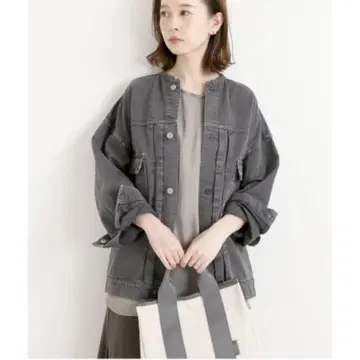 IENA 컬러 치노 리메이크 루즈 블루종 데님 자켓 노카라