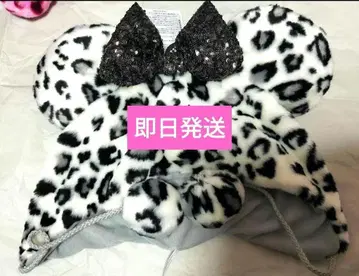 팬캡 [화이트] 표범 무늬 레오파드 도쿄 디즈니