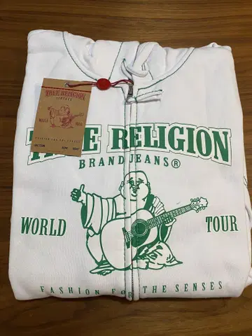 TRUE RELIGION 화이트 후드티 WORLD TOUR