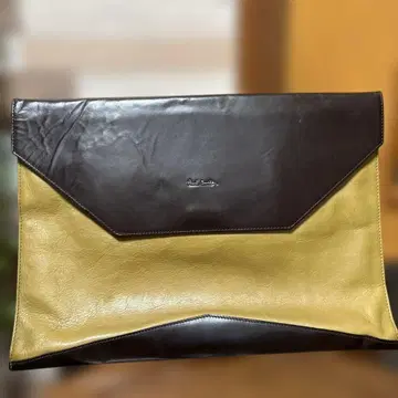 폴 스미스 클러치백 블랙/노랑 가죽